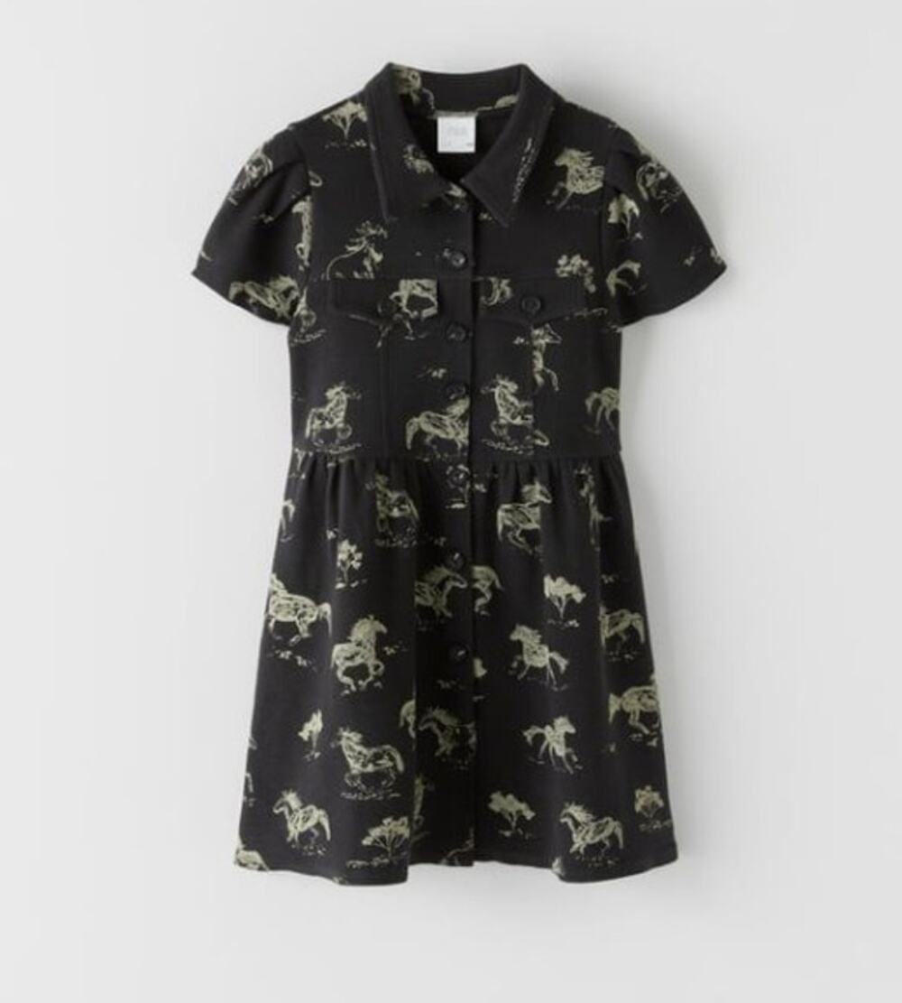 Zara Horse Print Dress in BLACK (9)